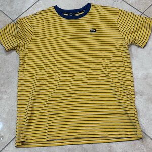 HUF Yellow and Navy Striped Tee
